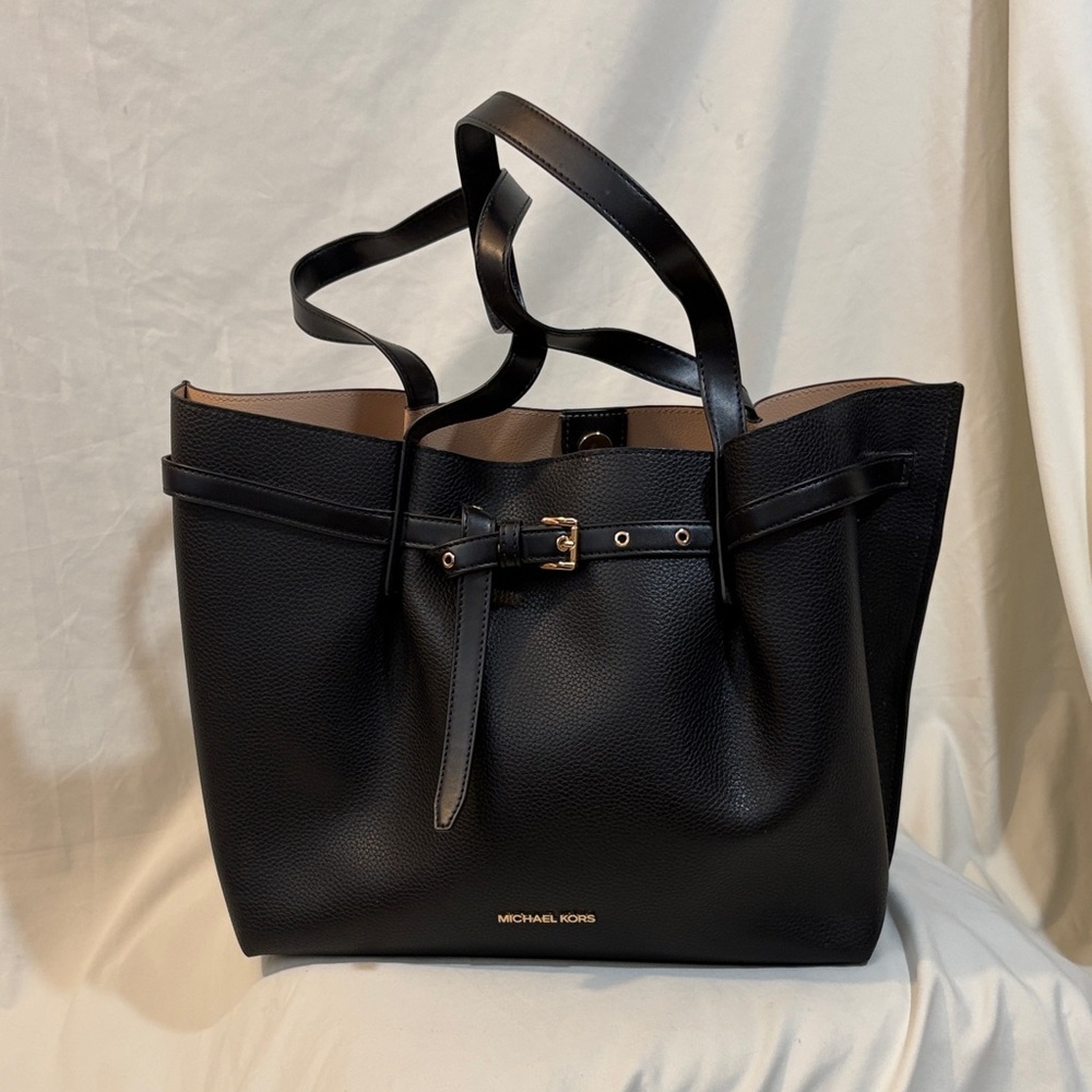 Michael Kors Black Tote with Gold Accents